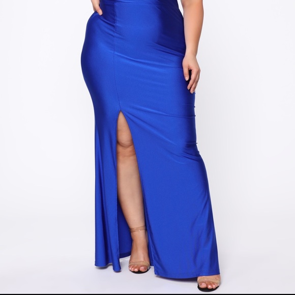 Evening Romance One Shoulder Maxi Dress - Royal - Picture 5 of 8